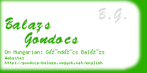 balazs gondocs business card